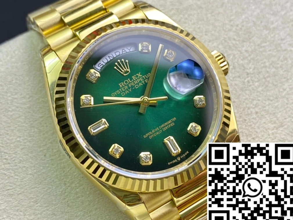 Factory Day-Date Gold Yellow Rolex Contemporary Gradual Dial Green M128238-0069 EW 1009 0722